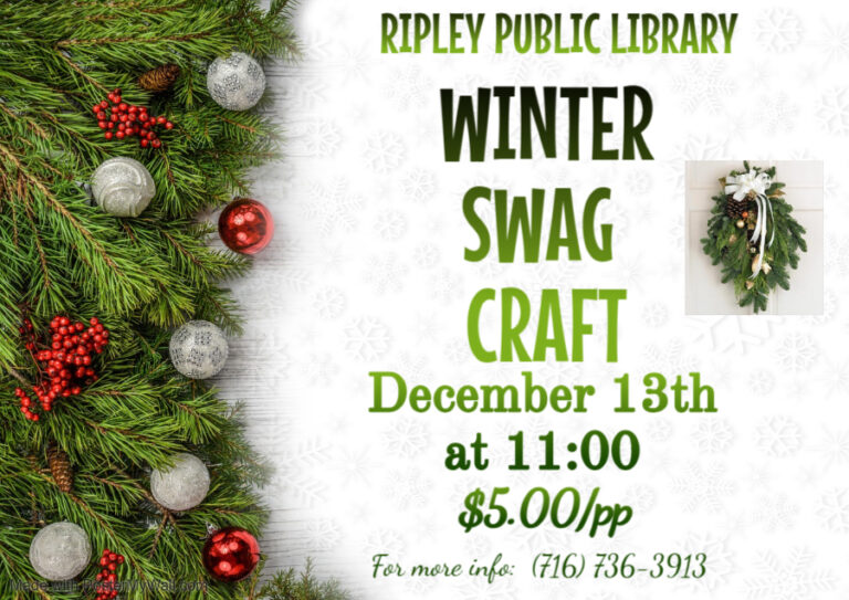 Winter Swag Craft – December 13th